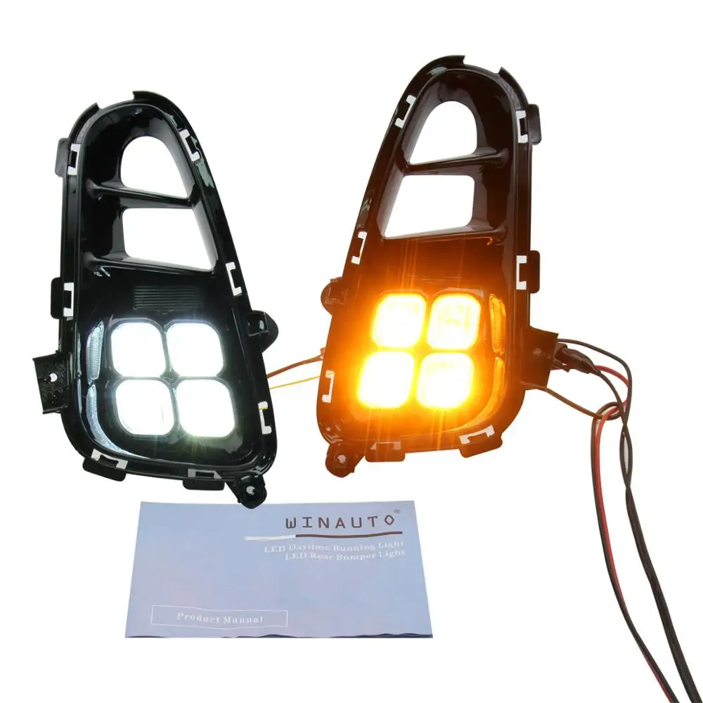 WINAUTO High Quality LED DRL Fog Light for Kia Picanto Hot Selling LED Daytime Running Lights for Kia Picanto 2018-2020