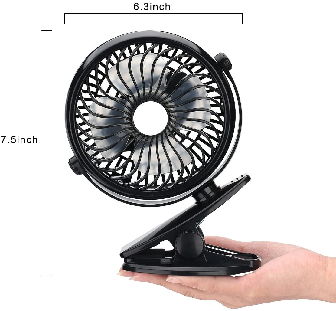 Portable USB Rechargeable Electric Desktop Oscillating Shake Head Clip Vehicle Rotatable Fan