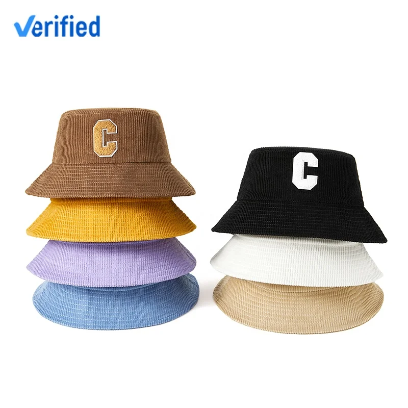 Wholesale Custom Embroidery Design Logo Winter Fisherman Reversible Cotton Panama Fisherman Bucket Hat For Adult Kids