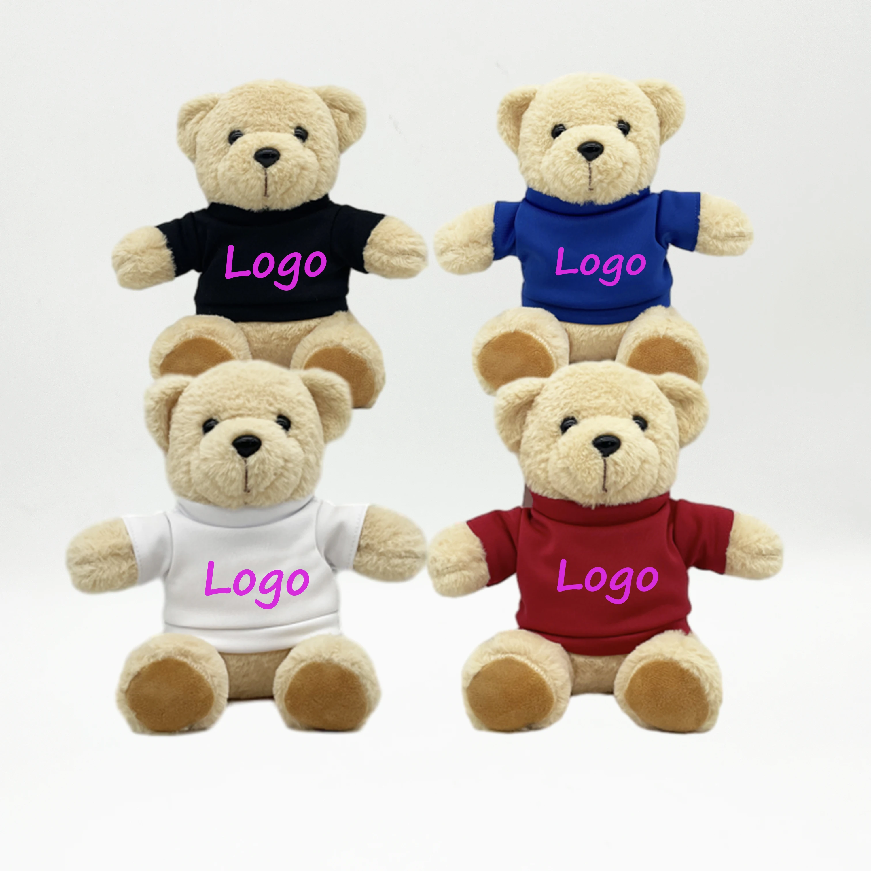 9 Inch Sublimation Teddy Bears with  Logo  Shirts Customize Stuffed Animal Teddy Bear with T-Shirts  Kids Gifts