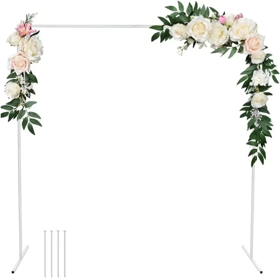 Square Gold Arch with 6.5 * 6.5 FT  Decoration Metal Wedding Arch for Wedding Ceremony Rectangle for Wedding