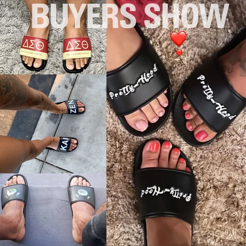 Happyslides/Дизайнерские Шлепанцы из ПВХ с логотипом; Шлепанцы на заказ; Шлепанцы; Мужские сандалии