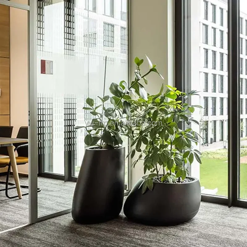 Outdoor Fiberglass Planter Pot Flower  Vase Decor For Garden  Hotel  Decoration Fiberglass Vase