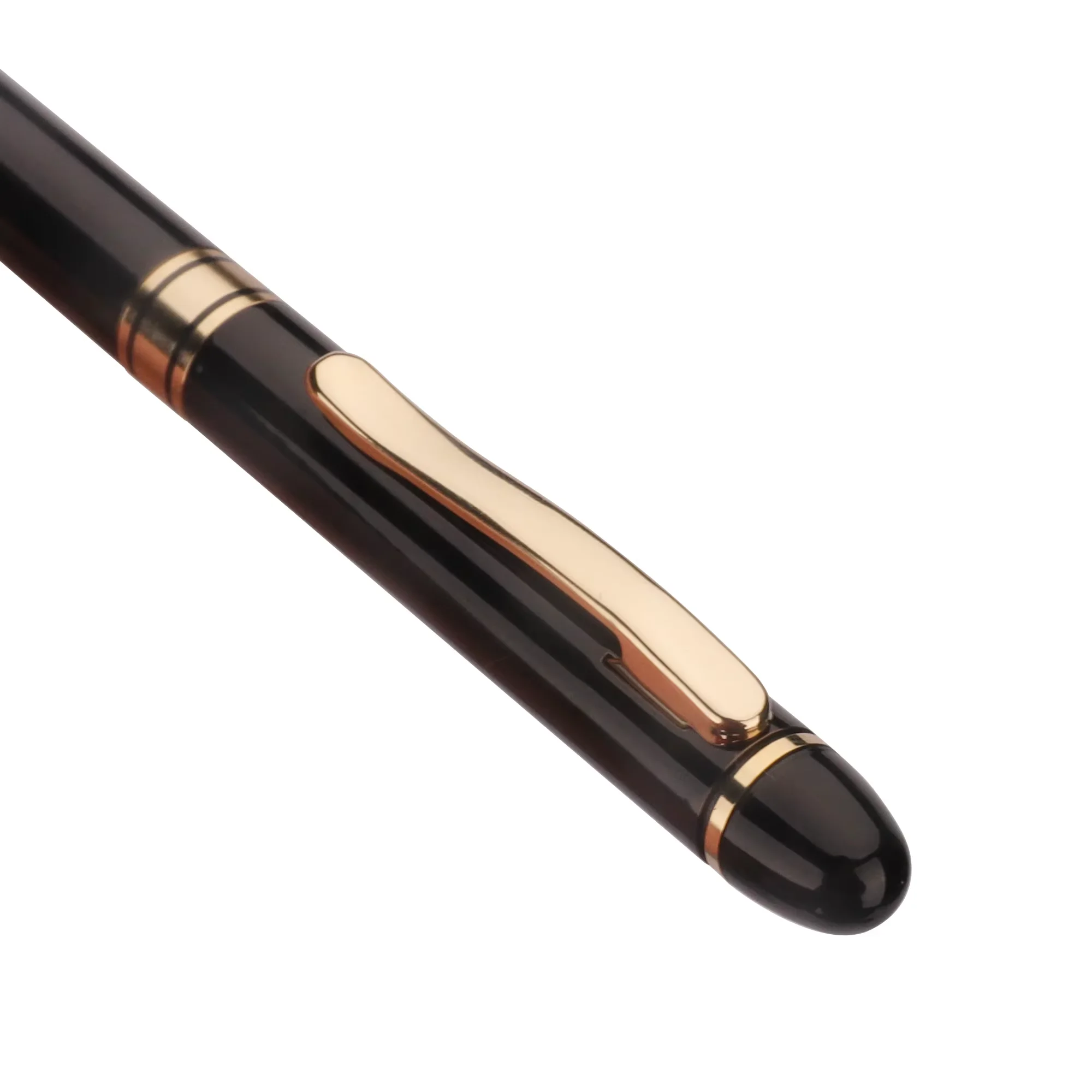 Newest Handmade Heavy Gloss Black Lacquering Ballpoint Pen with Golden Clip For Men And Women