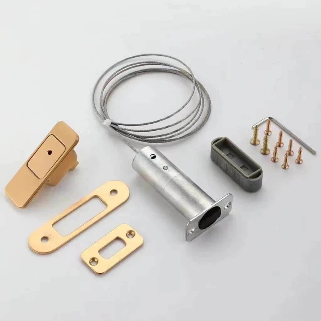 Invisible magnetic suction plug double door silent full bolt concealed installation of mother and child door plug