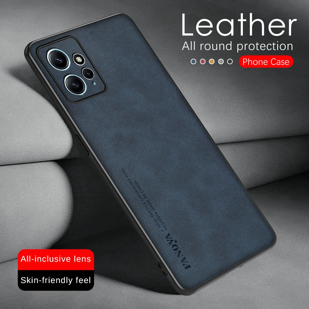 Sheepskin Lens Protect Shockproof Leather Phone Case For Xiaomi 13t Redmi Note 12 pro 13C Back Cover Funda Para Poco X5 F5 Pro