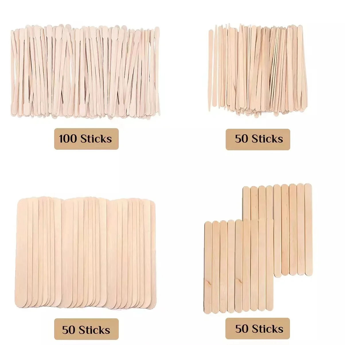 Biodegradable Wood Facial Waxing Sticks Cosmetic Beauty Salon Wax Applicator Spatulas