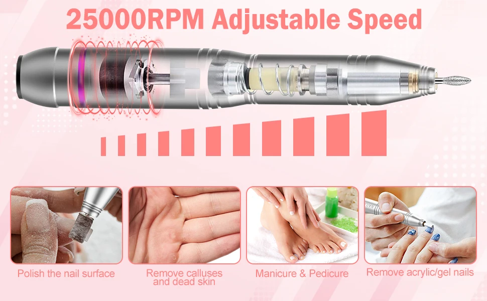 New Arrival Nail Drill Cordless 20000rpm Electric Drill Drill Nail Machine For Salon