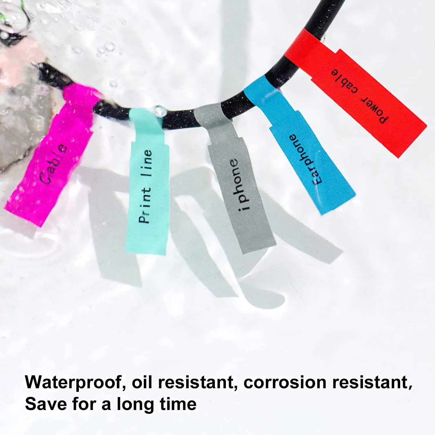 Colorful Ethernet Wire Labels Cord Tags Can Write On Waterproof Printable Label Sticker for All Occasion