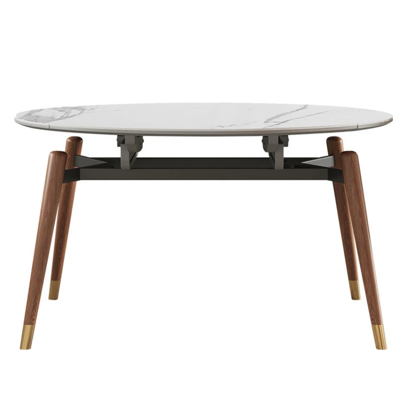 Большой завод Foshan современный выдвижной обеденный стол и стул комбинированный круглый складной