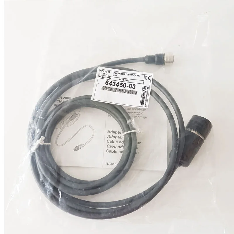 HEIDENHAIN ID 643450-10 643 450-10 10m Sealed Linear Encoder Cable, Grating Ruler Adapter Cable Assembly