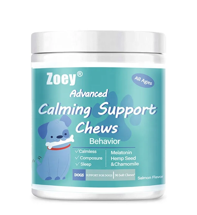 Zoey успокаивающие мягкие жевательные изделия для собак с мелатонином Ashwagandha L-теанин и L-триптофан комповер и расслабление для повседневного стресса