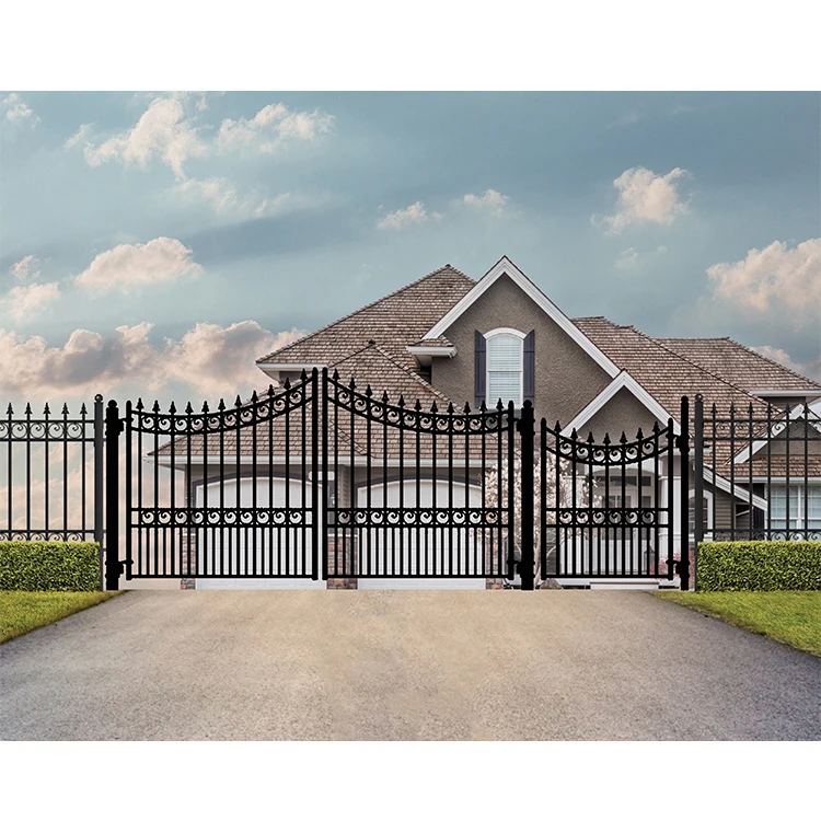 Классические дизайнерские металлические ворота для дома и сада высококачественные антикварные изогнутые кованые