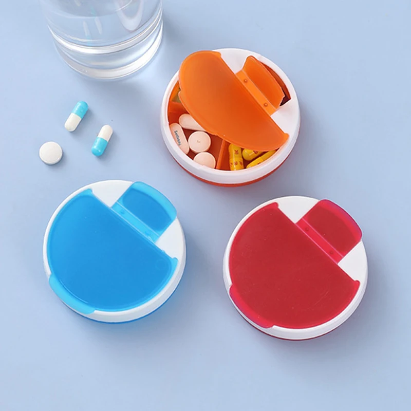 wholesale customize red orange green blue white Mini Round Plastic Container Box with 4 Compartments  Travel