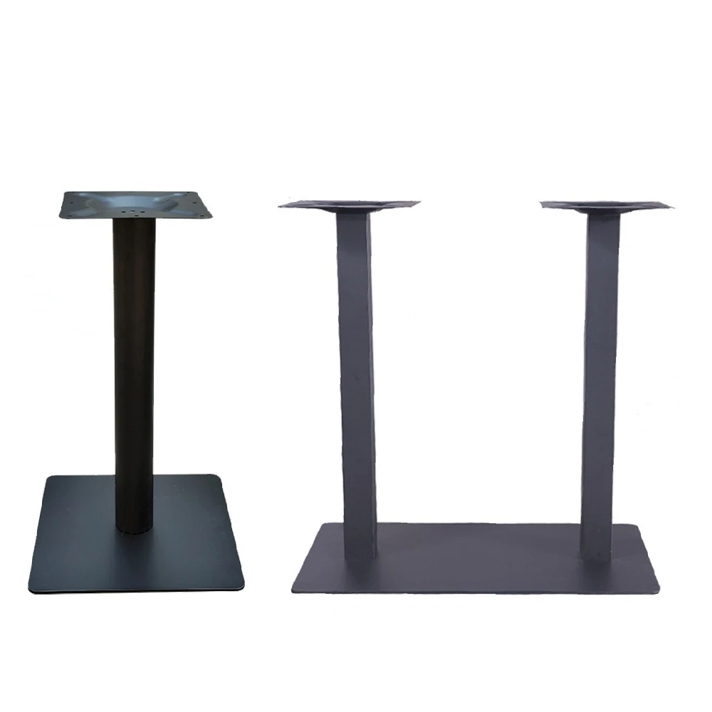 Standard American And European Popular Coffee Table Square Side Trumpet Rectangular Glass Outdoor Modern Dining Table Metal Base