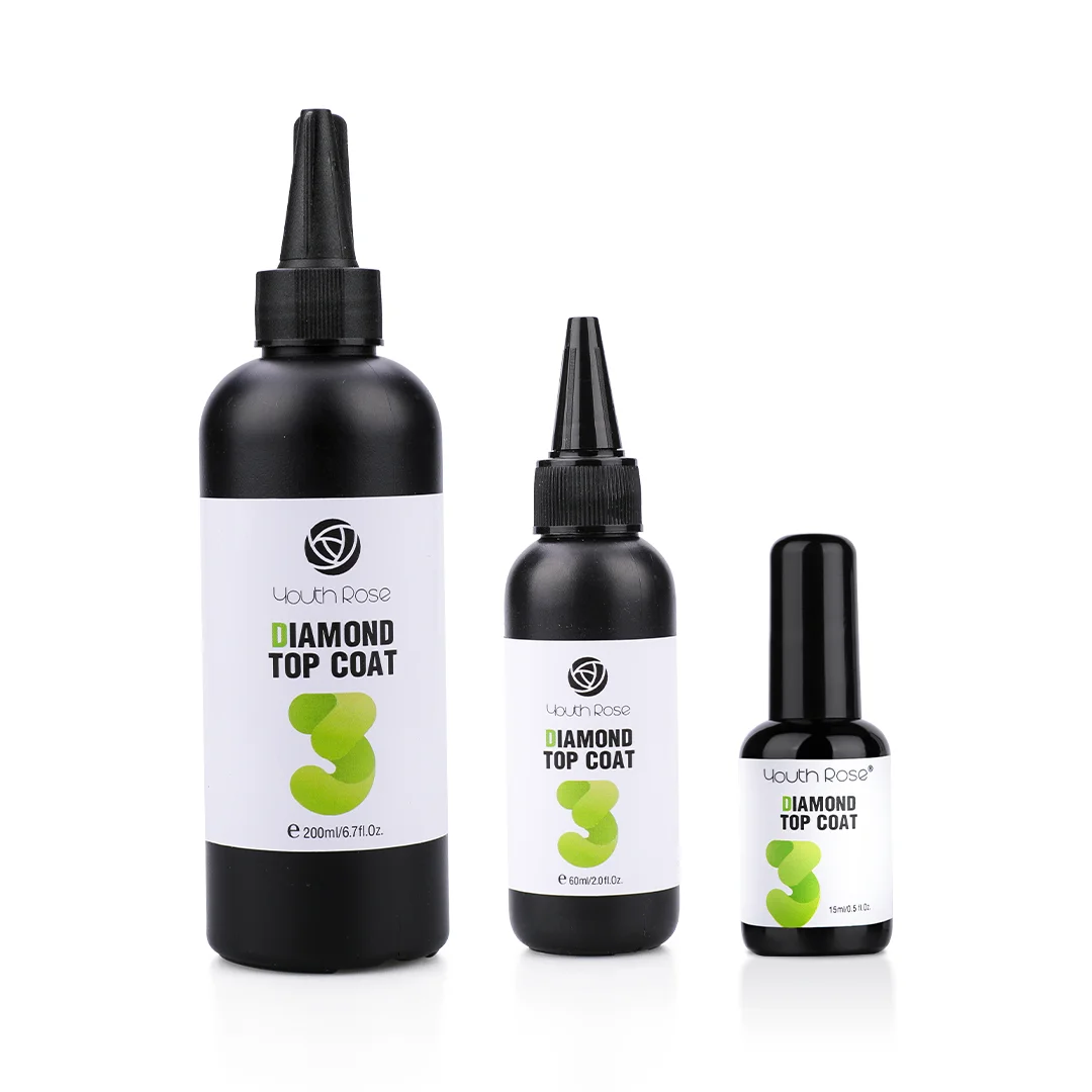 youth rose soak off gel polish top coat 15ml 60ml 200 ml bottle easily lasting for 30 days