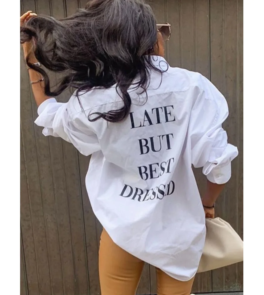 Женская блузка с длинным рукавом, черная/белая, 2021