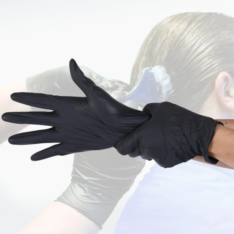 Factory High Quality Cheap Black Nitrile Gloves Disposable Safety Salon Hand Nitrile Gloves Powder Free