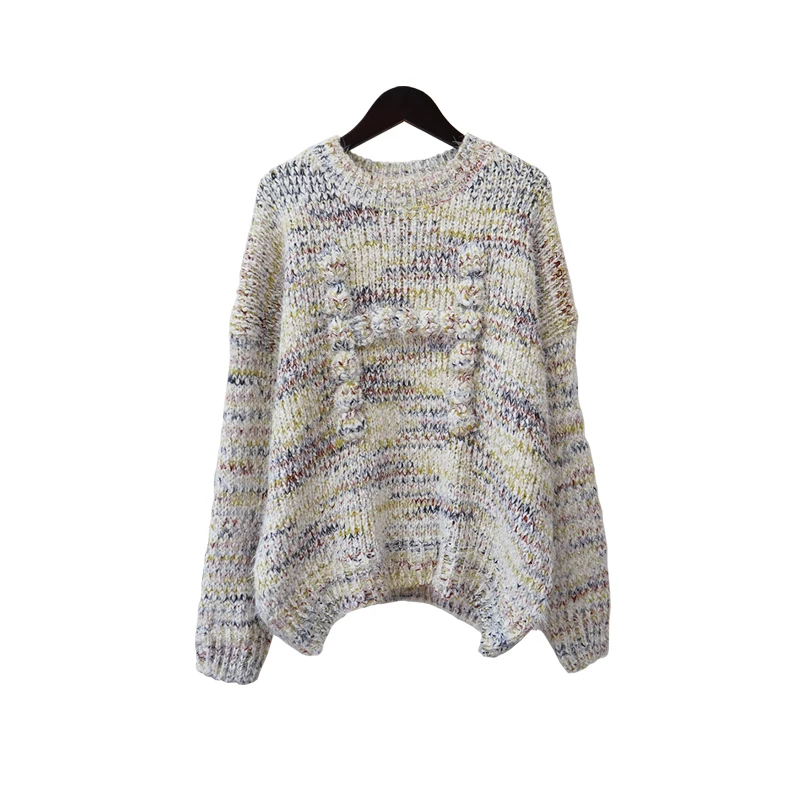 New Design Vintage Loose Knit Womens Sweater Fashion Casual Lazy Wind Knit Sweater For Woman