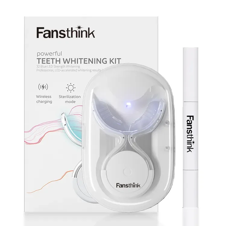 Private Logo Blue and Red Light UV Box Tooth Whitening Kit Dropshipping Teeth Whitening Kits