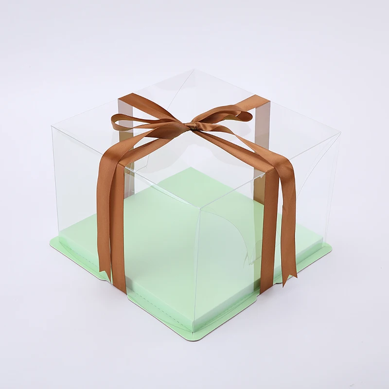 
KCCB 2021 PET plastic square box cake boxes to decorate a birthday holiday wedding packaging cake 