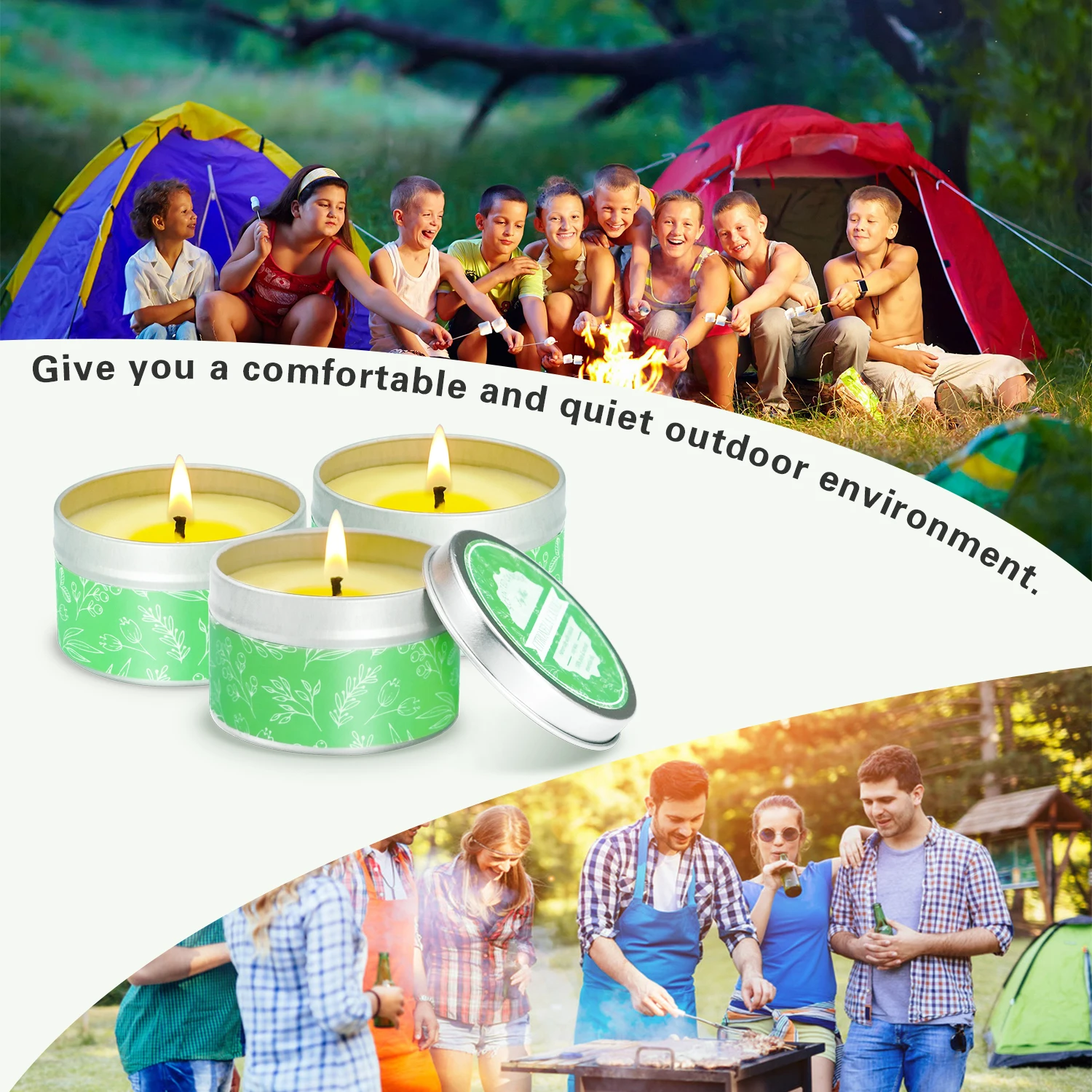 Wholesale factory Citronella Candles Soy Wax Lemongrass Candles Portable Travel Tin Citronella Scented Candle Gift Set