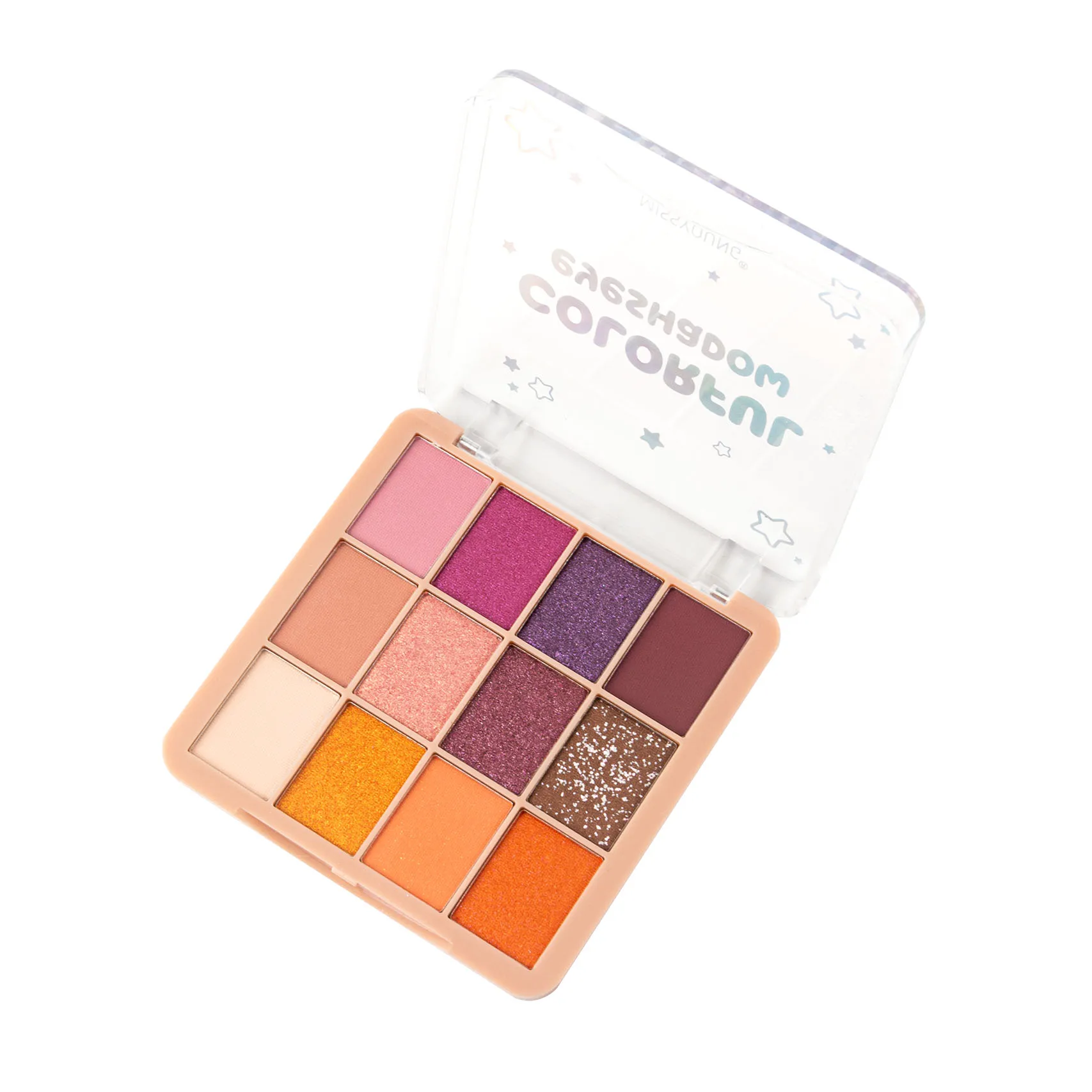 Factory directly custom 12 colors eyeshadow palette pigmented red pink makeup