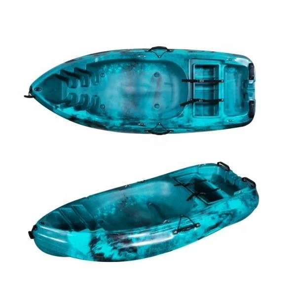 Single Fishing Kayak 2M Plastic Rowing Boat Rotational Moulding Small Dinghy with Paddle for Water Play