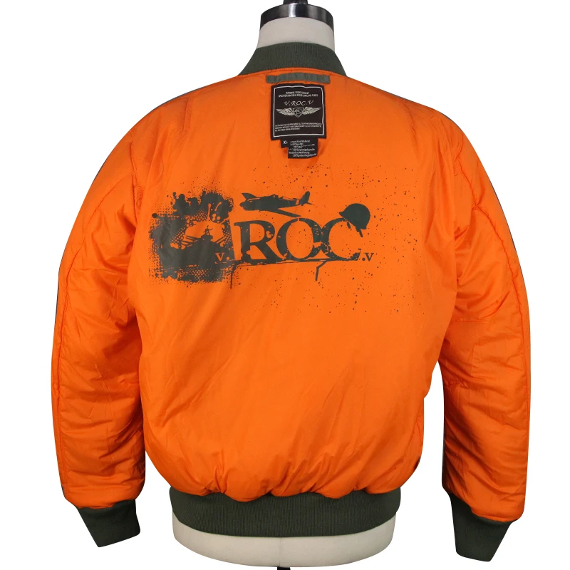 New Style  Mens Flight Jacket Bomber Jacket Nylon Shell Black\navy\army Green Stock & Custom Made for Winter Printed