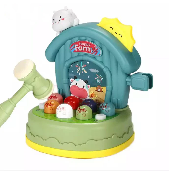 Educational Toys Lighting Musical Electric Board Game Knock Hit Hamster Whack A Mole Toy For Toddler