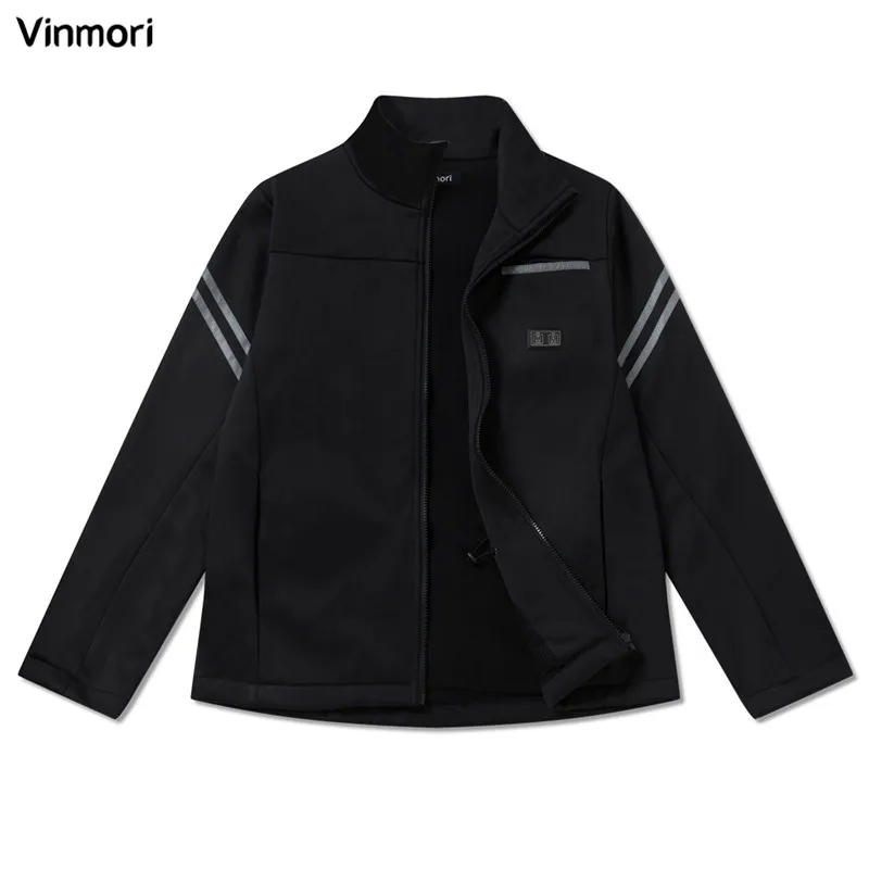 Wholesale VINMORI Women Men Waterproof Soft Polyester Rechargeable Battery Zipper Warm Jacket Motorcycle Heated Cloth For Winter