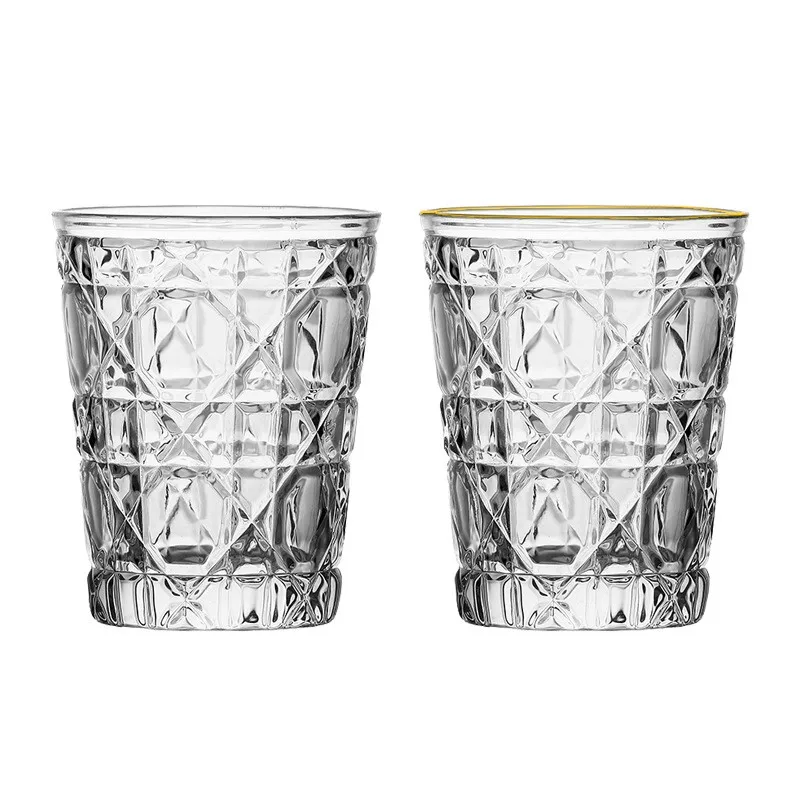 European old fashioned carved lead free whisky glasses household water cup glass juice cup wholesales