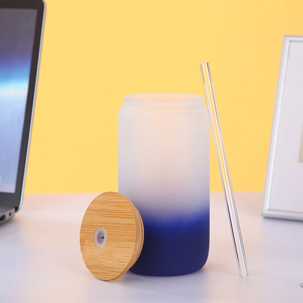 Frosted Clear Can Shaped Beer Glass Elegant Shaped Drinking Glasses Can Shaped Beer Glass 12oz 16oz Diy Blank Sublimation