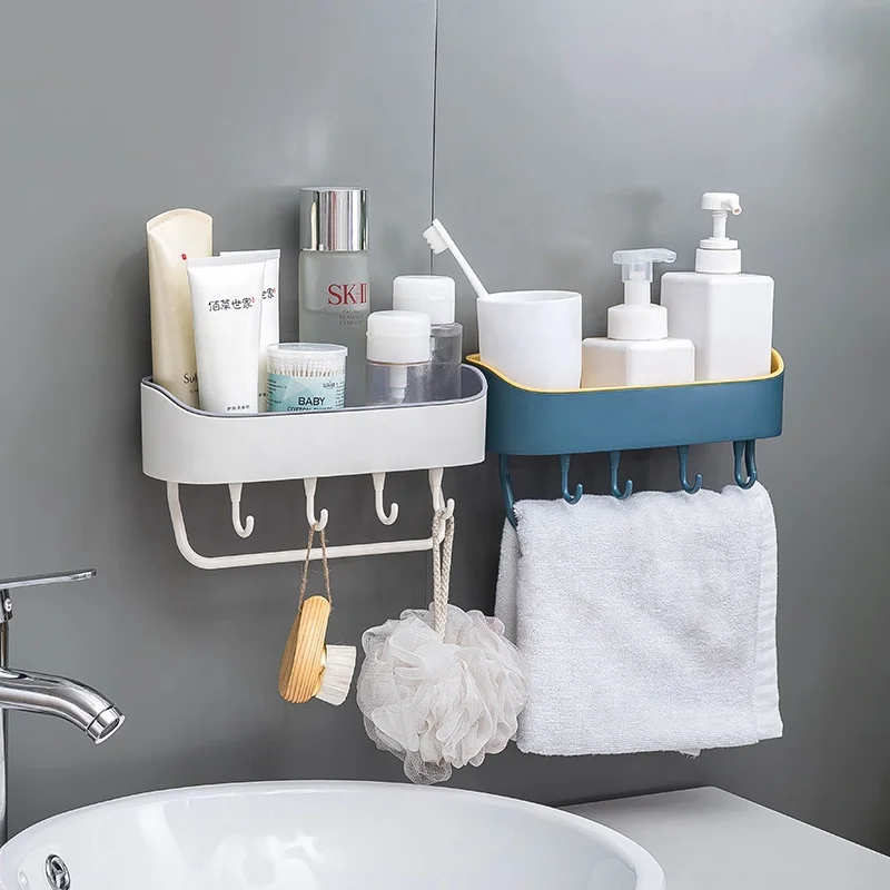 Suction Wall Toilet Two-color Rack Punch-free Storage Appliances Supplies