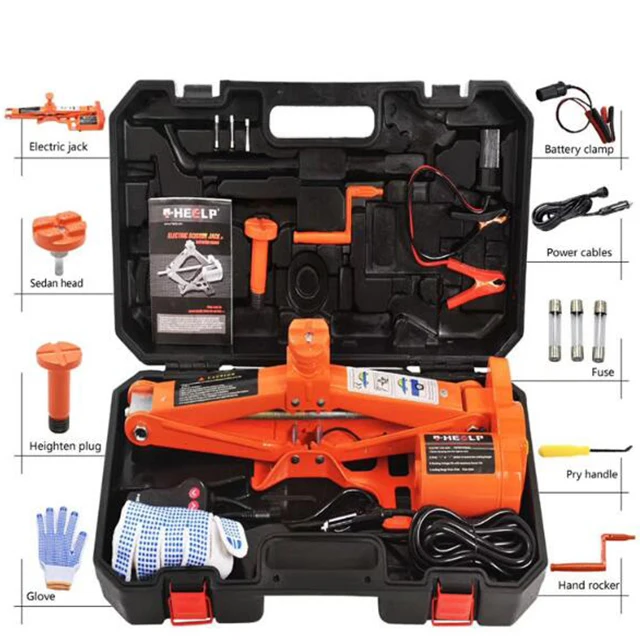 Electric Car Jack Kit 12V Car Jack Hydraulic with Impact Wrench Electric Jacks for Car SUV Sedan MPV Tire Changing