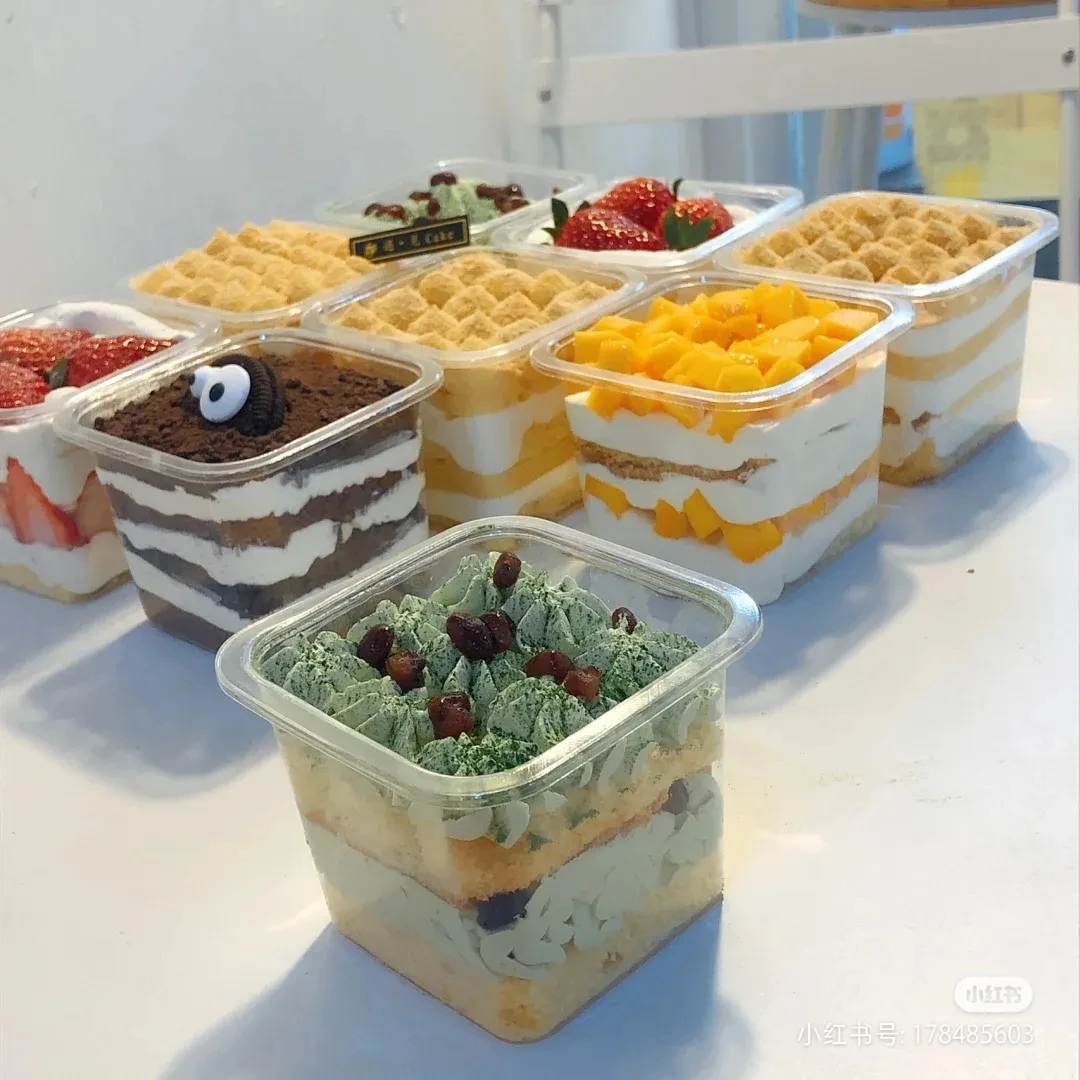 Wholesale Mousse Cake Dessert Packaging Plastic Clear Cake Recyclable Box