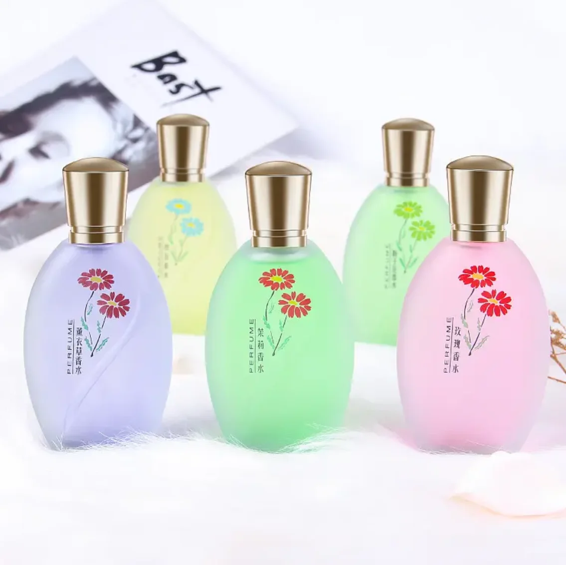 Osmanthus Ladies Perfume Fragrance 5 Smell Body Mist Hot Sell 50ml Eau De Toilette Lasting Rose Perfume