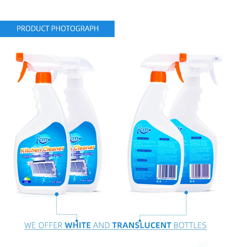 High quality 500ml Fast Stain Remover oil stain cleaners Detergent Kitchen Cleaner spray for Household