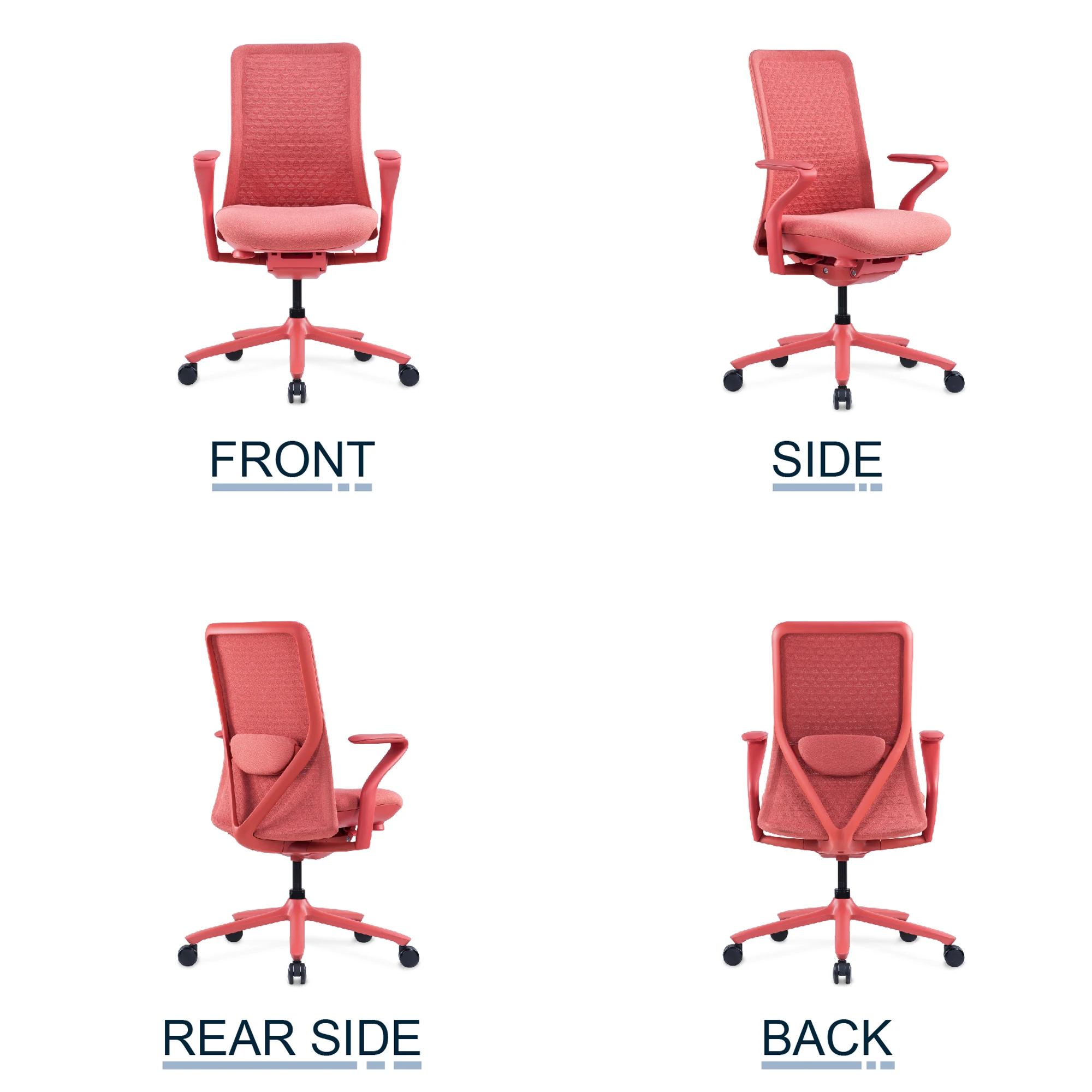 Pink Executive Women Office Revolving Chair With Lumbar Support 3 Posistion Locking 5 Position For The Tension