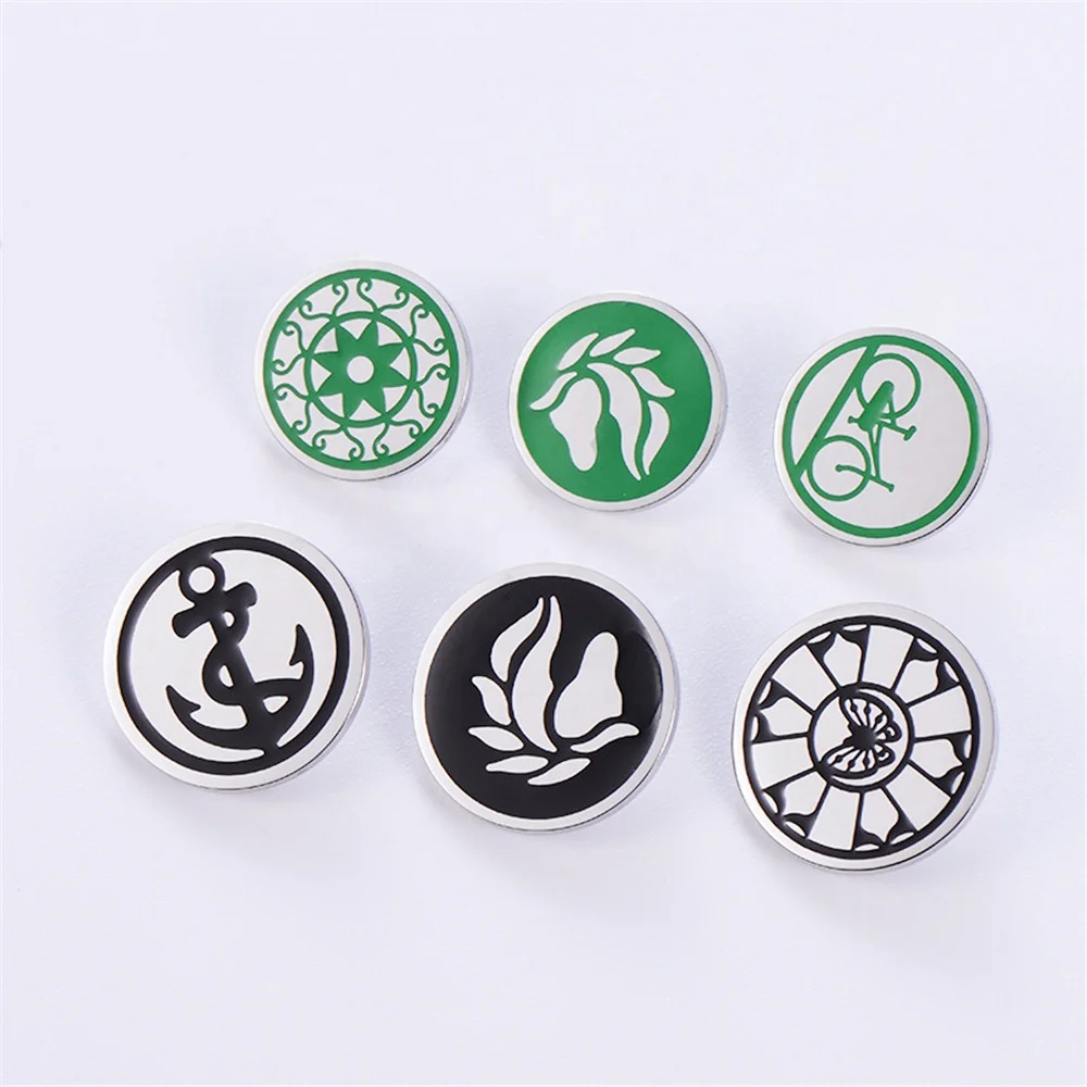 Anchor Designed Cap Buttons For Shirt Fashion Stainless Steel Croc Jeans Button