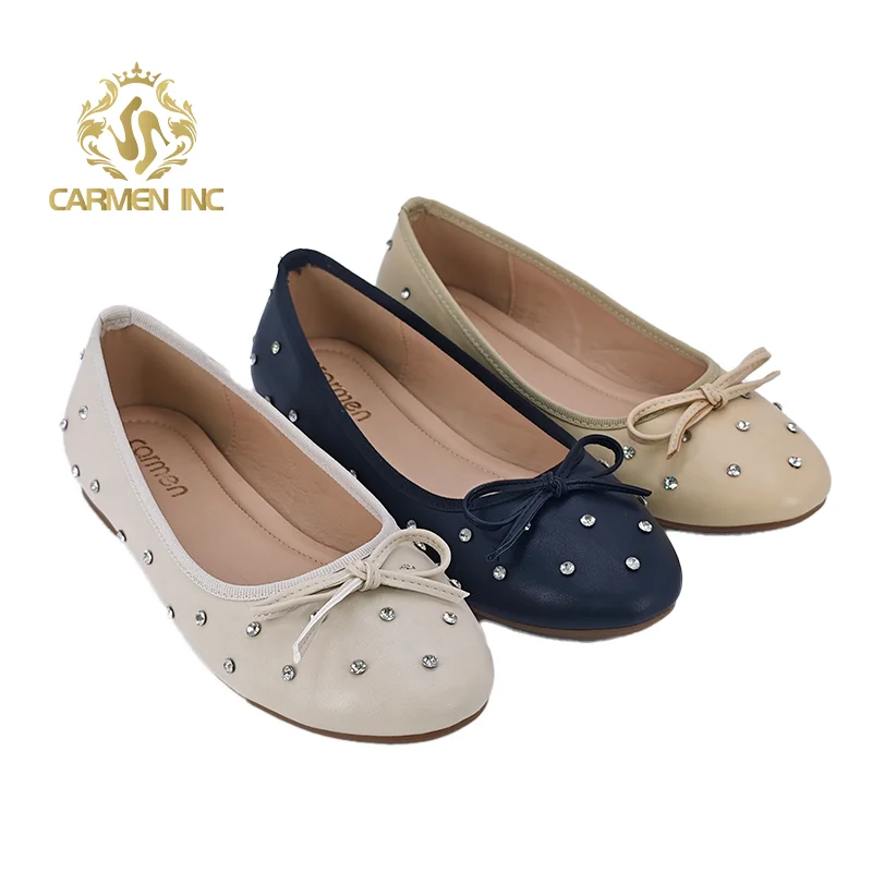 737-9  Ballet Flat Shoes Elegant Round Toe Black Silver Mesh Women Mary Jane Ballerina Shoes With Crystal