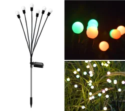 Solar garden Firefly lights LED wind moving fireflies ground plug decoration for holiday swinging