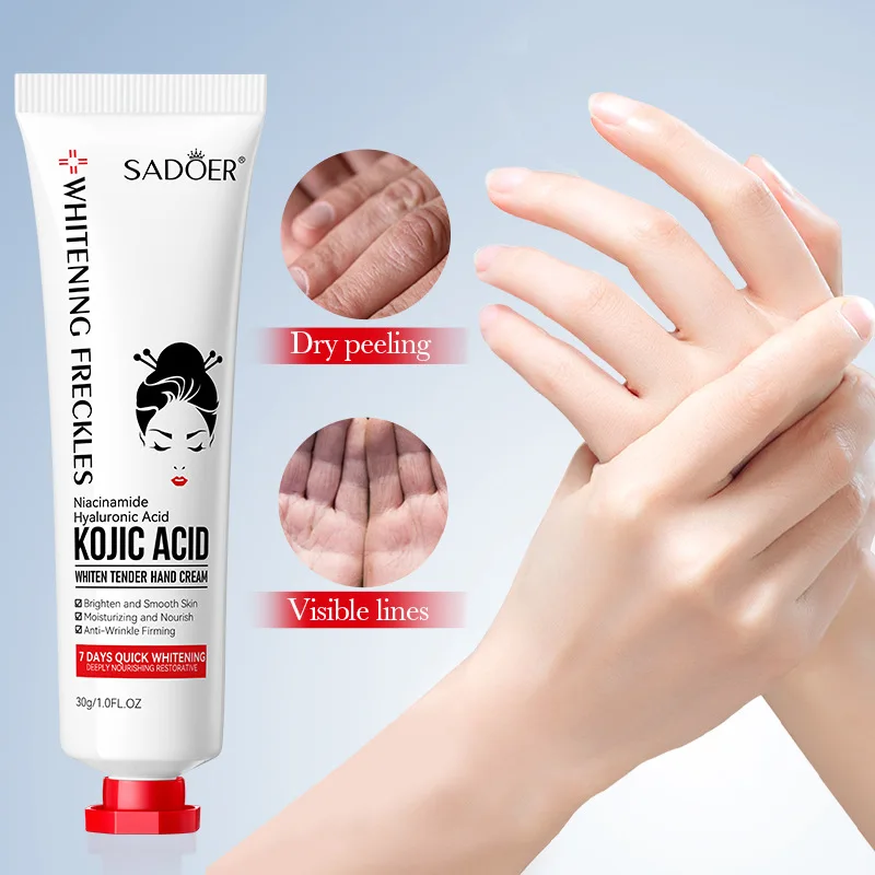 High Quality Kojic Acid Hand Cream Lotion Korean Moisturizing Whitening All Skin Portable 30ml Hand Care Antibacterial Feature