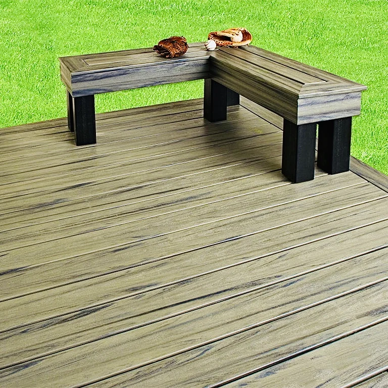 Alfresco engineered waterproof fire rated arch bio-color solid profile sanded finish wpc plastic wood composite deking flooring