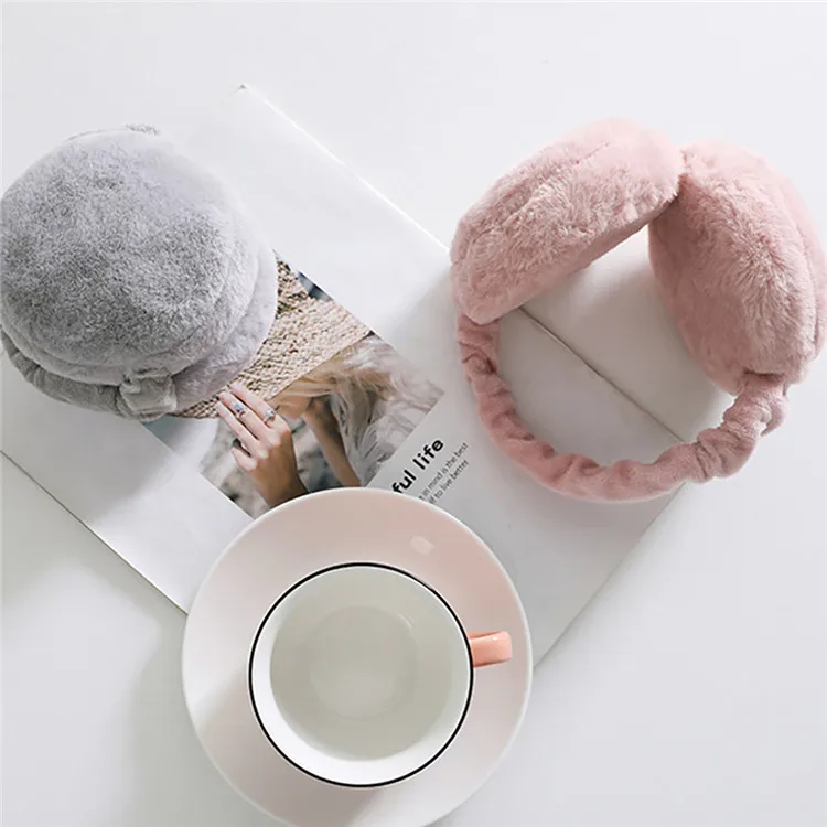 
winter new foldable cute hamburger earmuffs warmer earflap fashion women ear muffs 