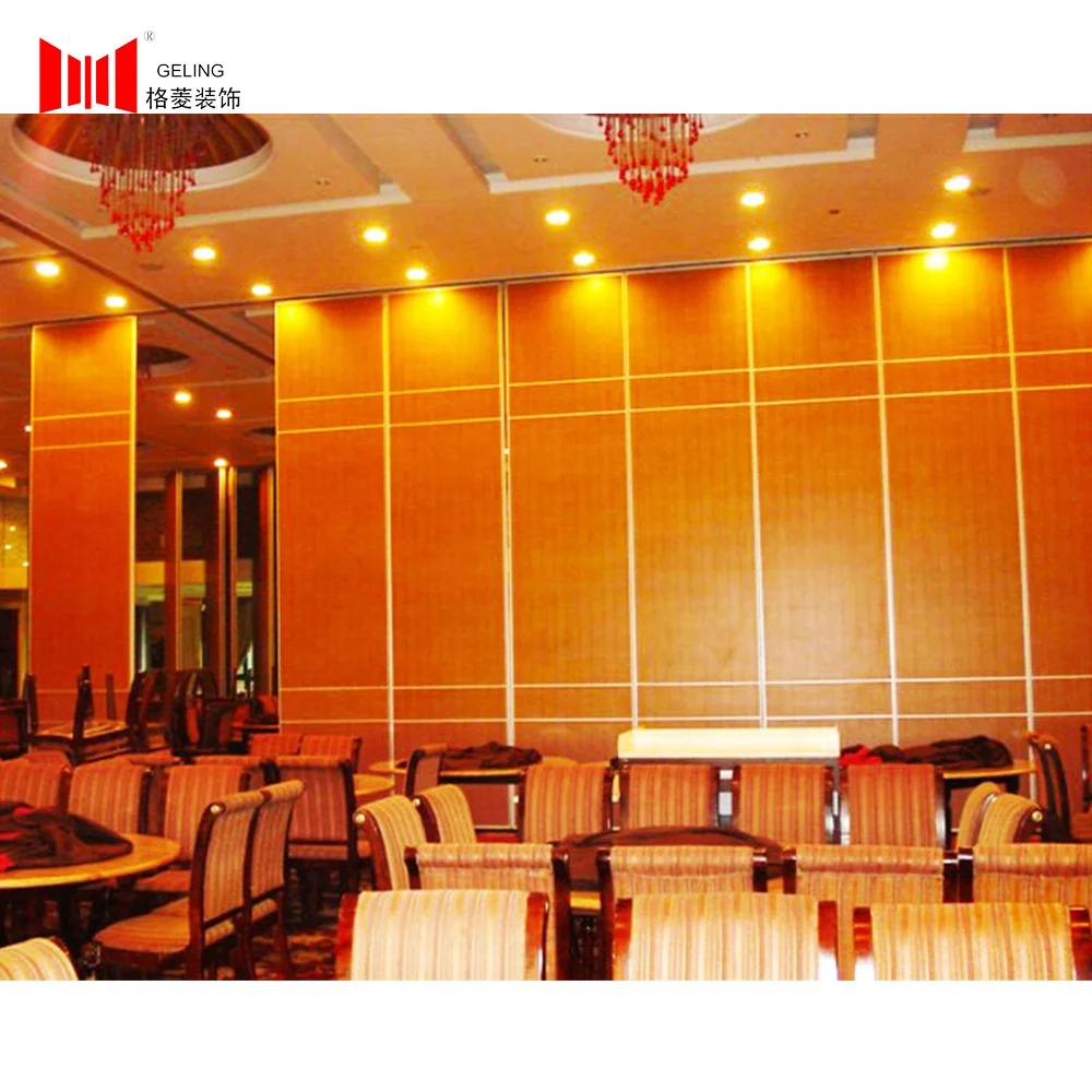 Commercial wooden mdf hotel aluminum frame acoustic foldable movable operable office partition walls for restaurant