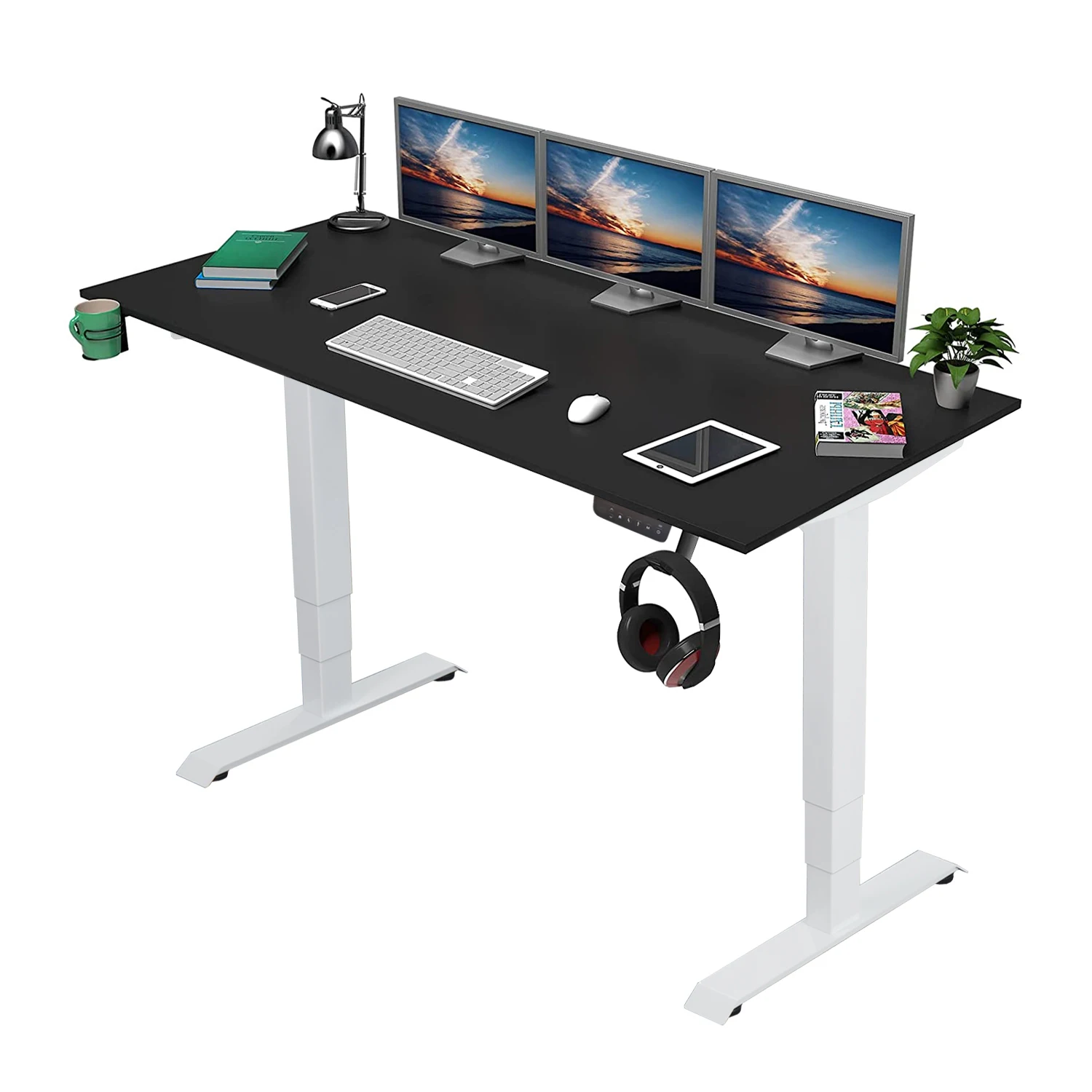 Dual motor Electric desk smart Height Adjustable Desk Home Office Table with USB Type-C  Touchscreen and Charger Standing  Desk