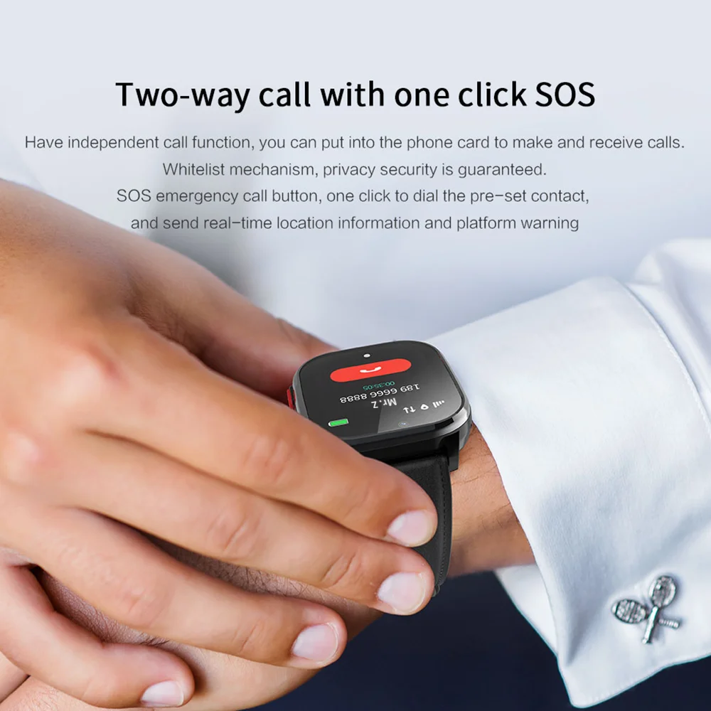 4G Elderly Smart Watch GPS Tracker Video Call SOS Heart Rate Monitoring IOS Android GPS+WIFI+LBS Positioning Smart Clock