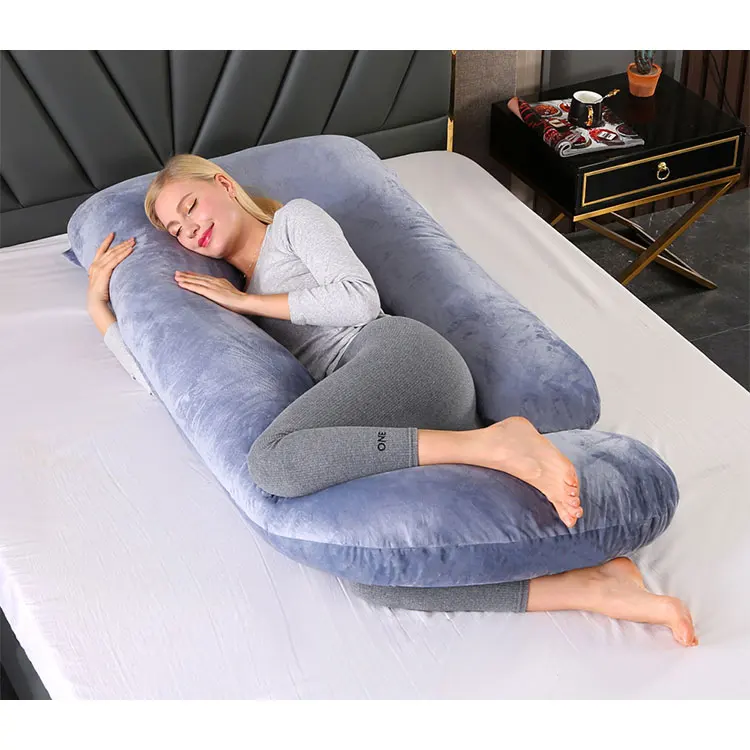J shape high quality maternity nursing pillow premium polyester filling adjustable height softness wompregnancy pillow