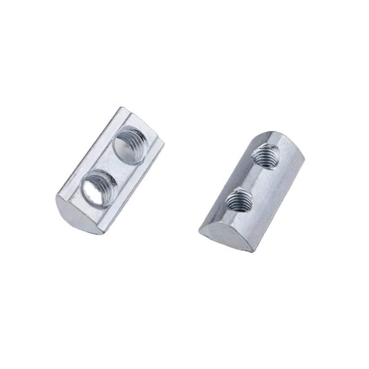 2A17.FA.01 DIN customized m4/m5/m6/m8 zinc plated 28mm double hole t slot nut for aluminum profiles